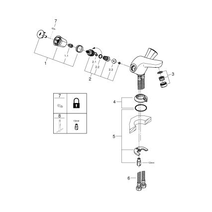 GROHE 21100001 - Valamu segisti COSTA L DN 15 läikiv kroom