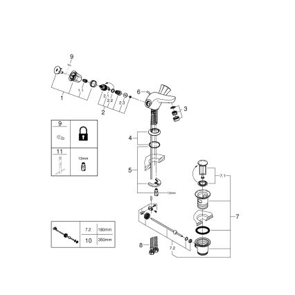 GROHE 21390001 - Valamu segisti COSTA L DN 15 läikiv kroom