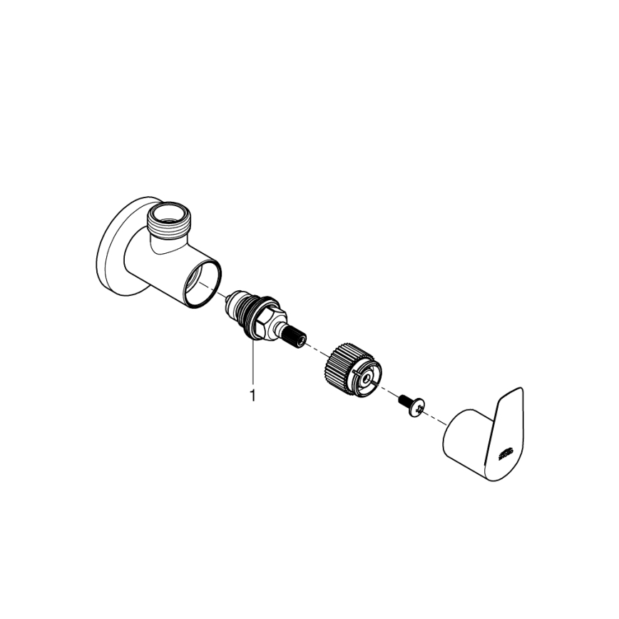 GROHE 22009001 - nurkkraan DN 15, läikiv kroom