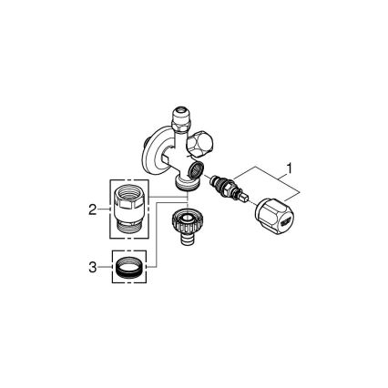 GROHE 22036000 - Kombineeritud nurkventiil ORIGINAL WAS® DN 15, läikiv kroom