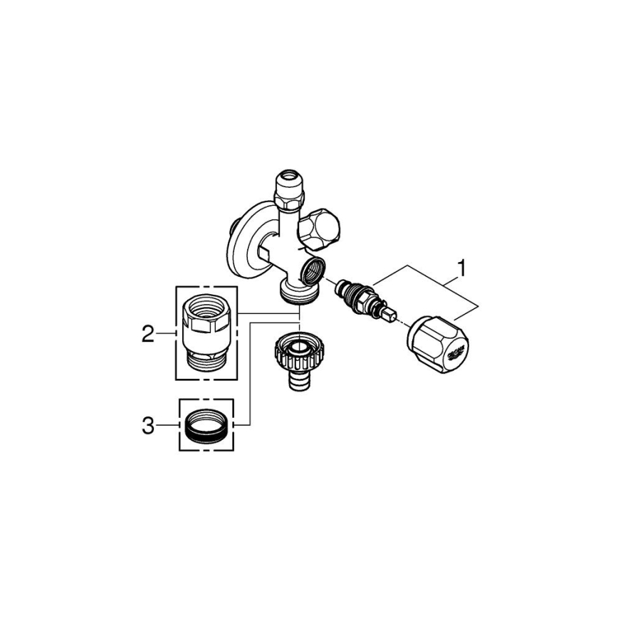 GROHE 22036000 - Kombineeritud nurkventiil ORIGINAL WAS® DN 15, läikiv kroom