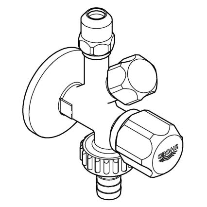 GROHE 22036000 - Kombineeritud nurkventiil ORIGINAL WAS® DN 15, läikiv kroom