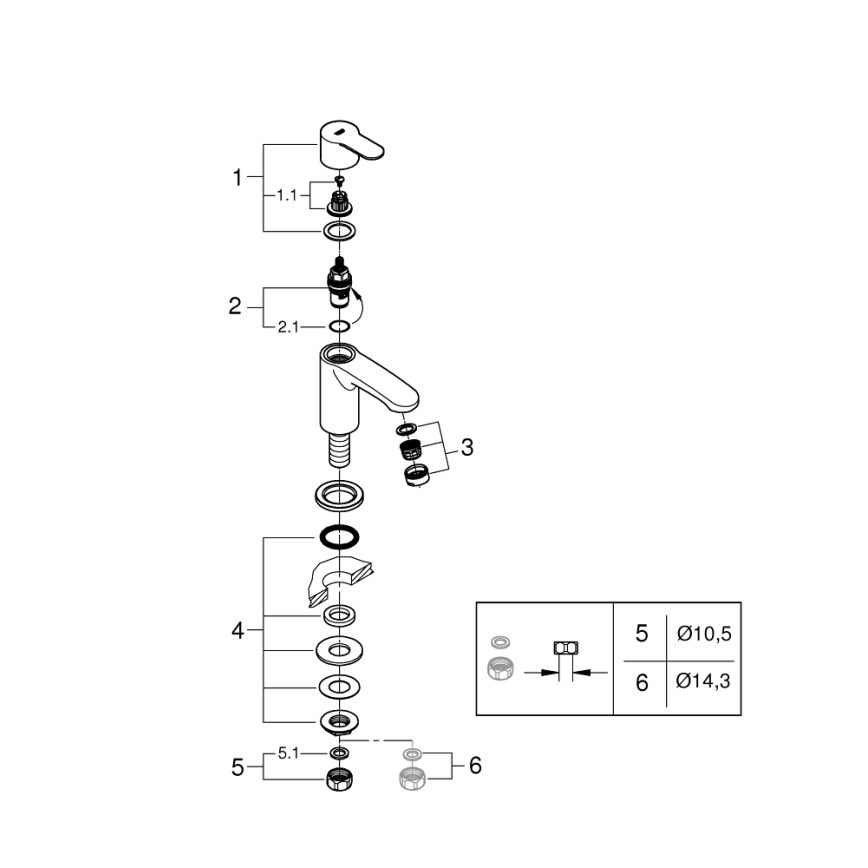 GROHE 23039002 - EUROSTYLE COSMOPOLITAN lauapinnale paigaldatav segisti, suurus XS, kroom