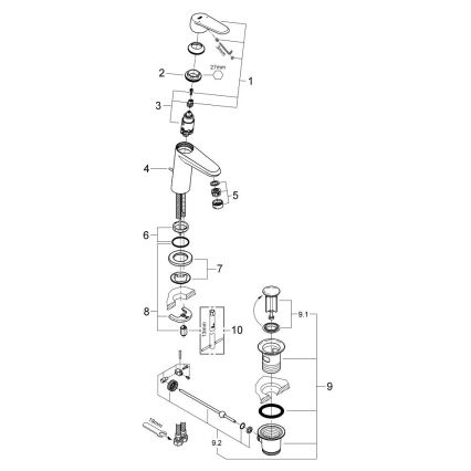 GROHE 23049002 - EURODISC COSMOPOLITAN valamusegisti suurus S kroom