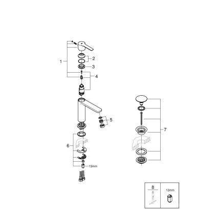 GROHE 23106AL1 - Valamusegisti LINEARE suurus S grafiit