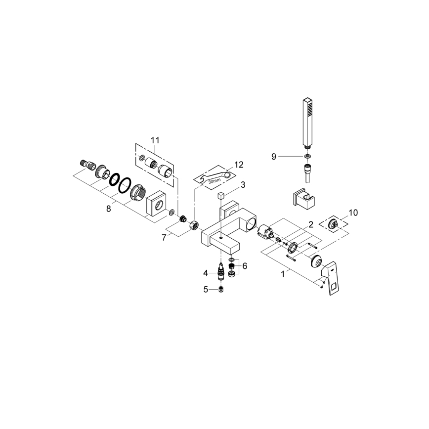 GROHE 23141000 - EUROCUBE vannisegisti DN 15, läikiv kroom