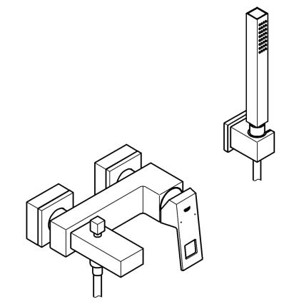 GROHE 23141000 - EUROCUBE vannisegisti DN 15, läikiv kroom