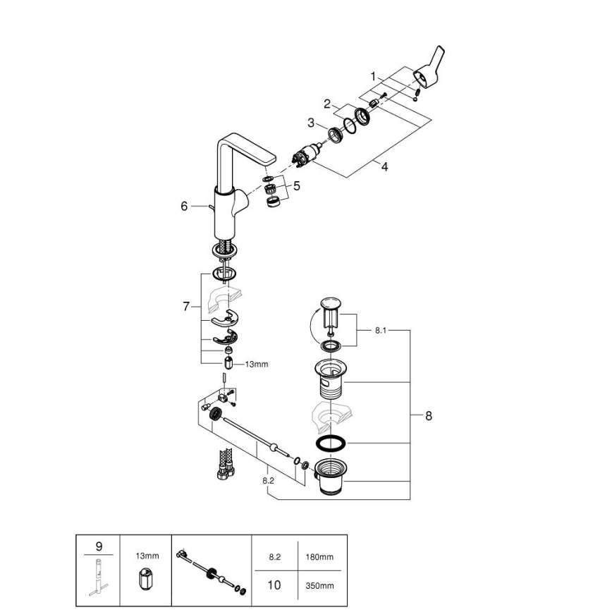 GROHE 23296001 - LINEARE valamusegisti, suurus L, läikiv kroom