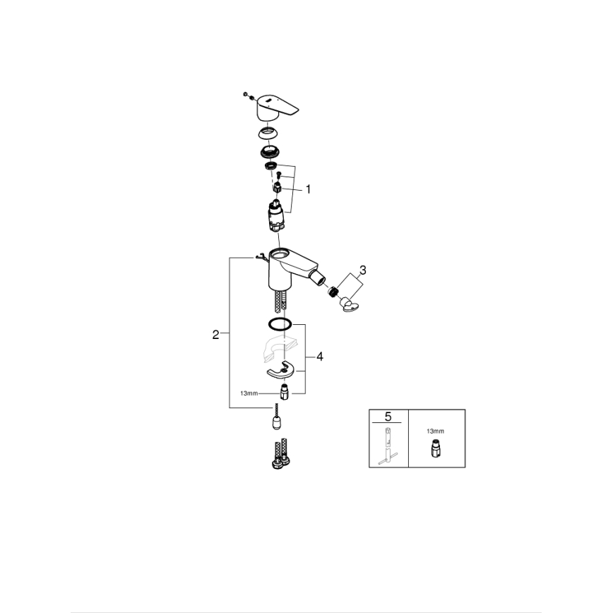 GROHE 23332001 - Bidee segisti BAUEDGE, suurus S, läikiv kroom
