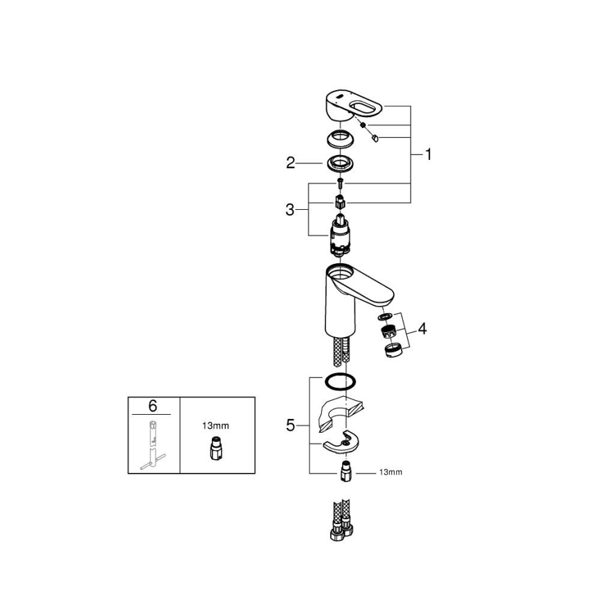 GROHE 23337000 - Valamusegisti BAULOOP DN 15 läikiv kroom