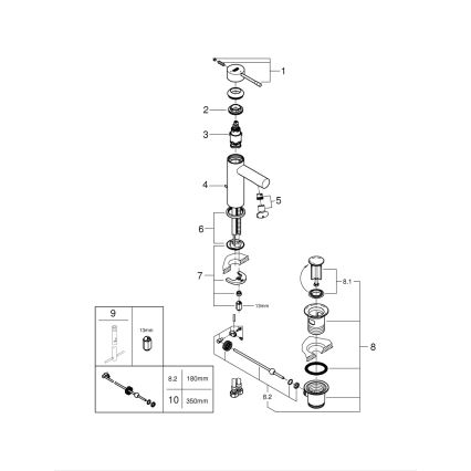 GROHE 23379001 - ESSENCE valamu segisti, läikiv kroom