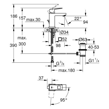 GROHE 2339000E - EUROCUBE valamusegisti DN 15 läikiv kroom
