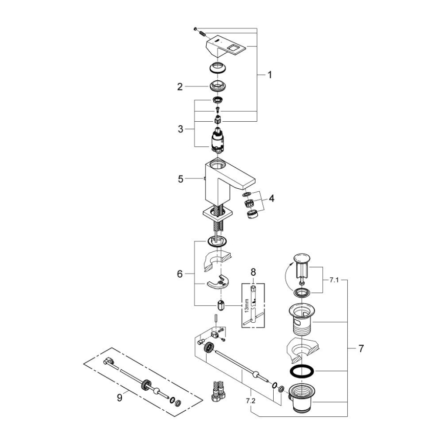 GROHE 2339000E - EUROCUBE valamusegisti DN 15 läikiv kroom