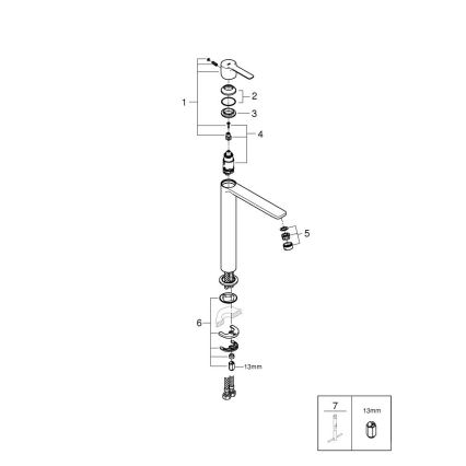GROHE 23405AL1 - LINEARE XL valamusegisti, grafiit