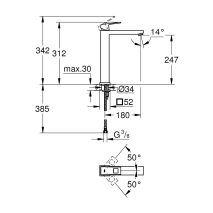GROHE 23406000 - Valamusegisti EUROCUBE XL-suurus, läikiv kroom