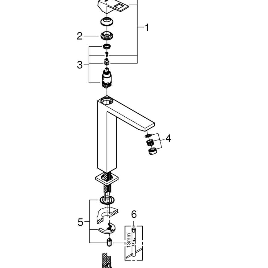 GROHE 23406AL0 - Valamusegisti EUROCUBE, XL-suurus, grafiit