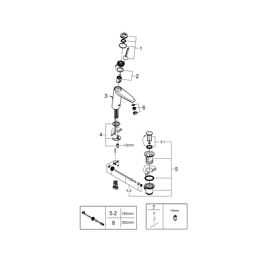 GROHE 23427000 - EURODISC JOY valamu segisti DN 15 suurus M läikiv kroom