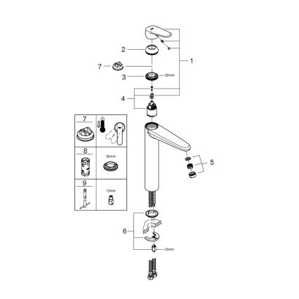 GROHE 23432000 - EURODISC COSMOPOLITAN XL valamu segisti, kroom