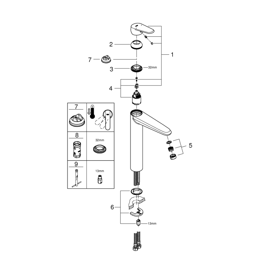 GROHE 23432000 - EURODISC COSMOPOLITAN XL valamu segisti, kroom