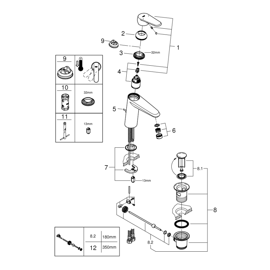 GROHE 23448002 - Valamusegisti EURODISC COSMOPOLITAN suurus M kroomitud