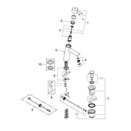 GROHE 23450001 - CONCETTO M valamu segisti, läikiv kroom