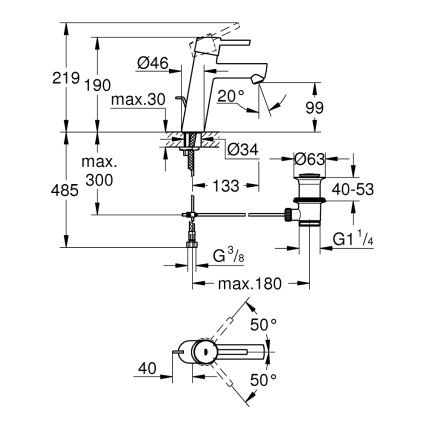 GROHE 23450001 - Valamusegisti CONCETTO M läikiv kroom