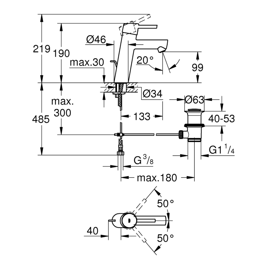 GROHE 23450001 - Valamusegisti CONCETTO M läikiv kroom