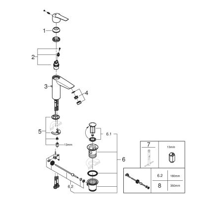GROHE 234552432 - Valamusegisti START 192 mm must