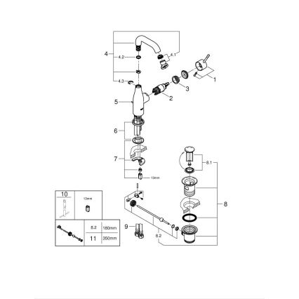 GROHE 23462AL1 - ESSENCE valamu segisti, suurus M, grafiit