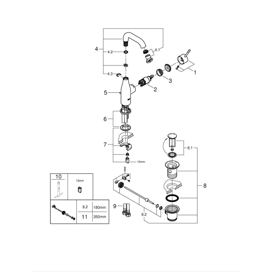 GROHE 23462AL1 - ESSENCE valamu segisti, suurus M, grafiit
