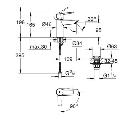 GROHE 23551002 - Valamusegisti START, suurus S, läikiv kroom