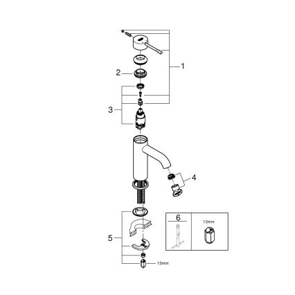 GROHE 23590AL1 - ESSENCE valamu segisti, suurus S, grafiit