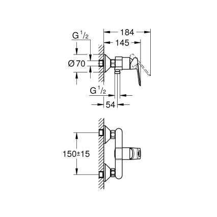 GROHE 23634000 - BAULOOP dušisegisti DN 15, läikiv kroom