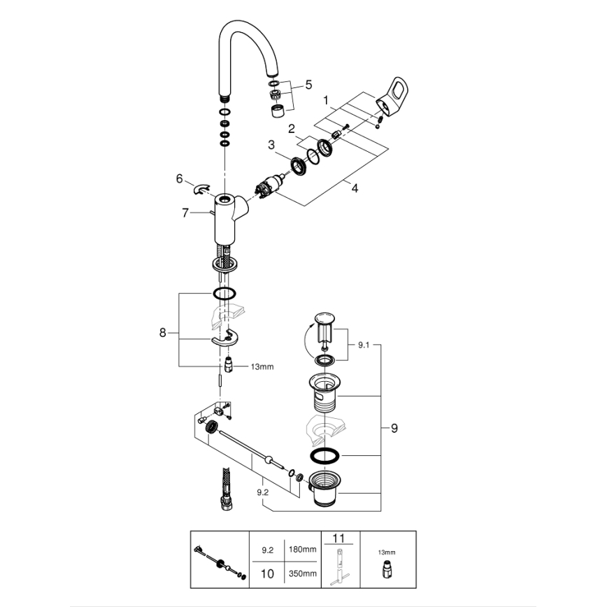 GROHE 23763000 - BAULOOP valamusegisti suurus L, läikiv kroomviimistlus