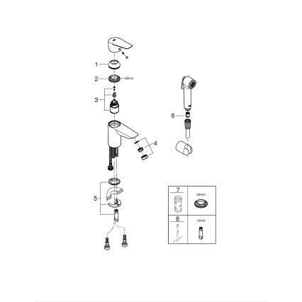 GROHE 23773001 - Valamusegisti START EDGE suurus S läikiv kroom