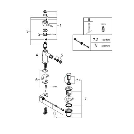GROHE 23785000 - bidee segisti START CLASSIC läikiv kroom