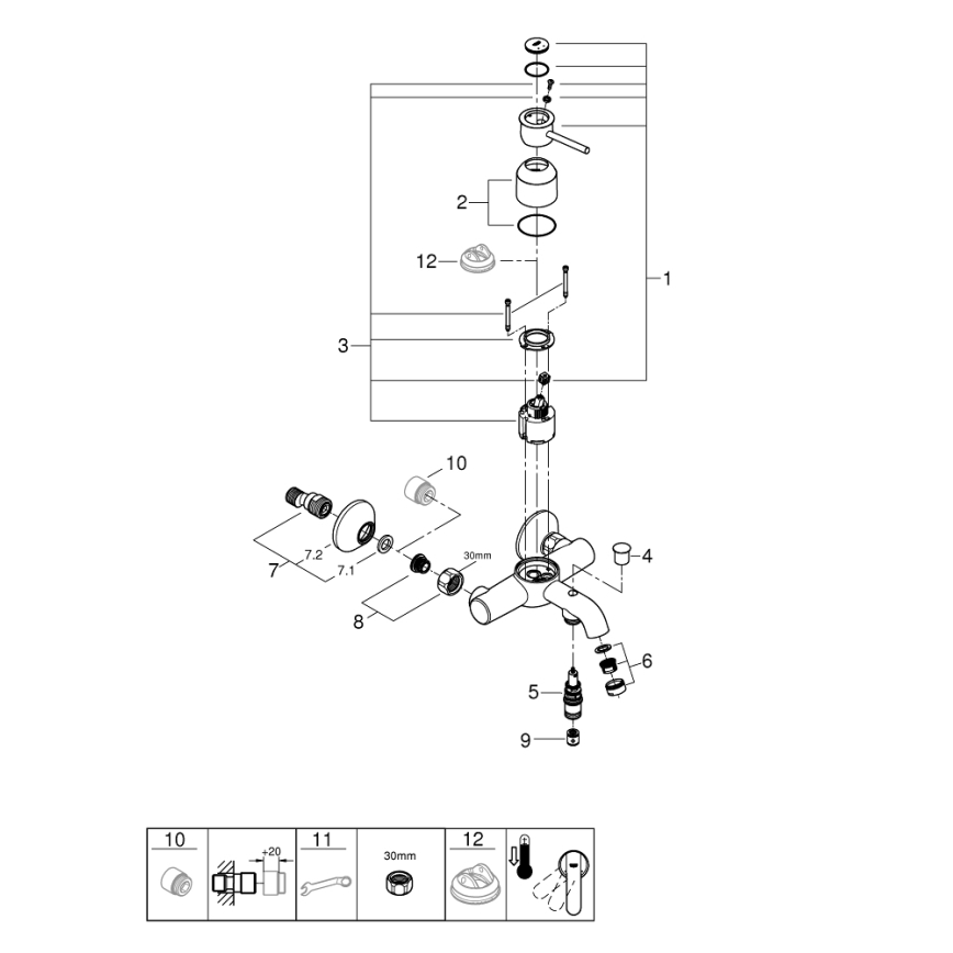 GROHE 23787000 - Vannisegisti START CLASSIC DN 15 läikiv kroom