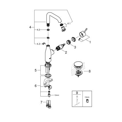 GROHE 23799001 - Valamusegisti ESSENCE, suurus L, läikiv kroom