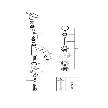 GROHE 23900001 - Valamusegisti START EDGE suurus S läikiv kroom