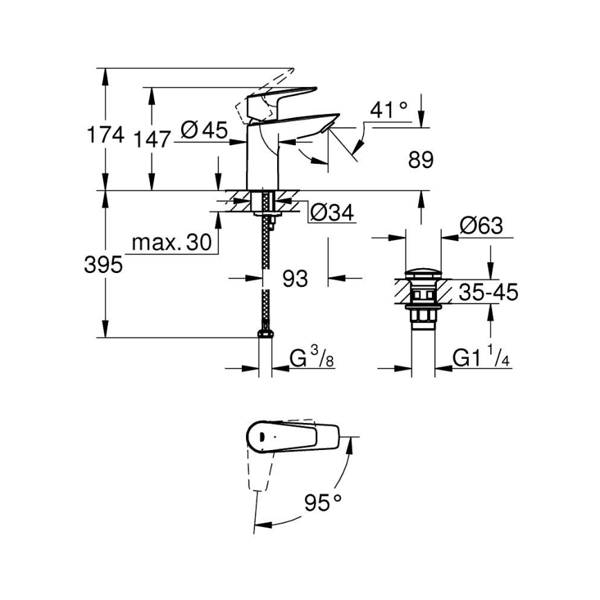 GROHE 23900001 - Valamusegisti START EDGE suurus S läikiv kroom