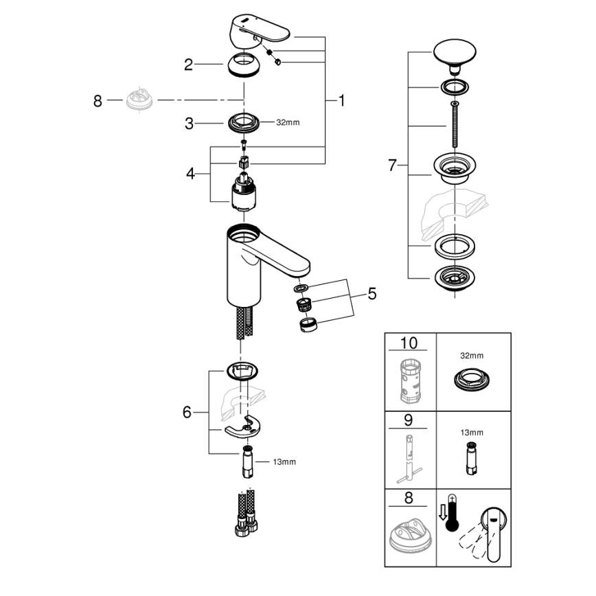 GROHE 23926000 - Valamusegisti DN 15, M-suurus, läikiv kroom