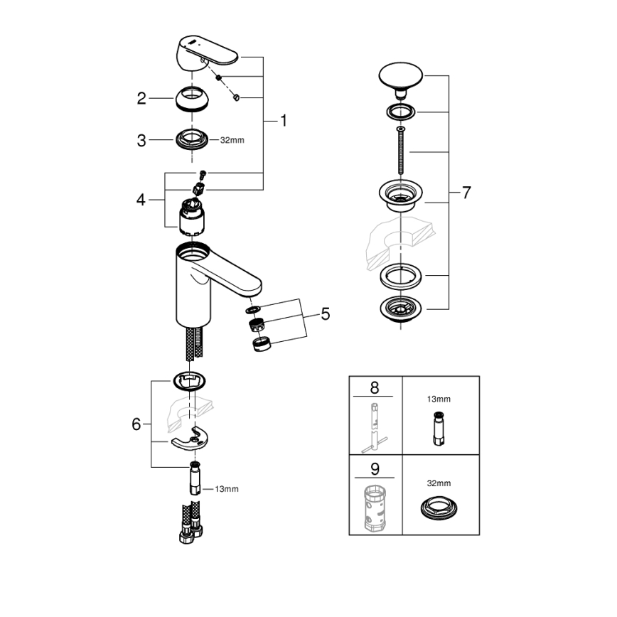 GROHE 23928000 - Valamusegisti DN 15 suurus M läikiv kroom