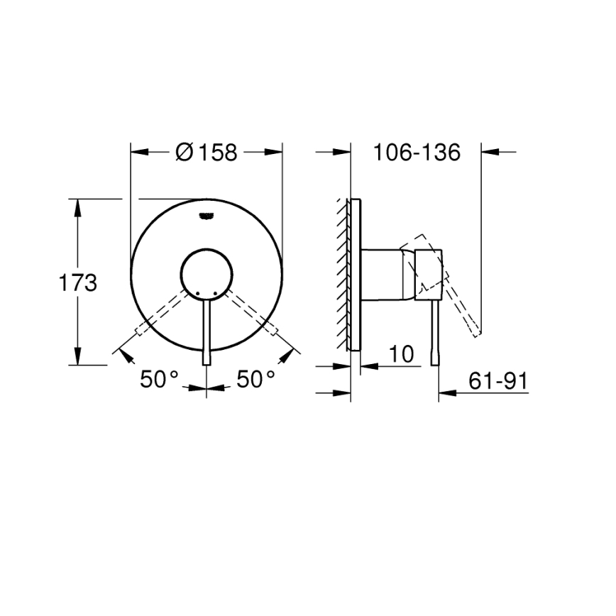 GROHE 24057GN1 - ESSENCE dušisegisti, harjatud kuld