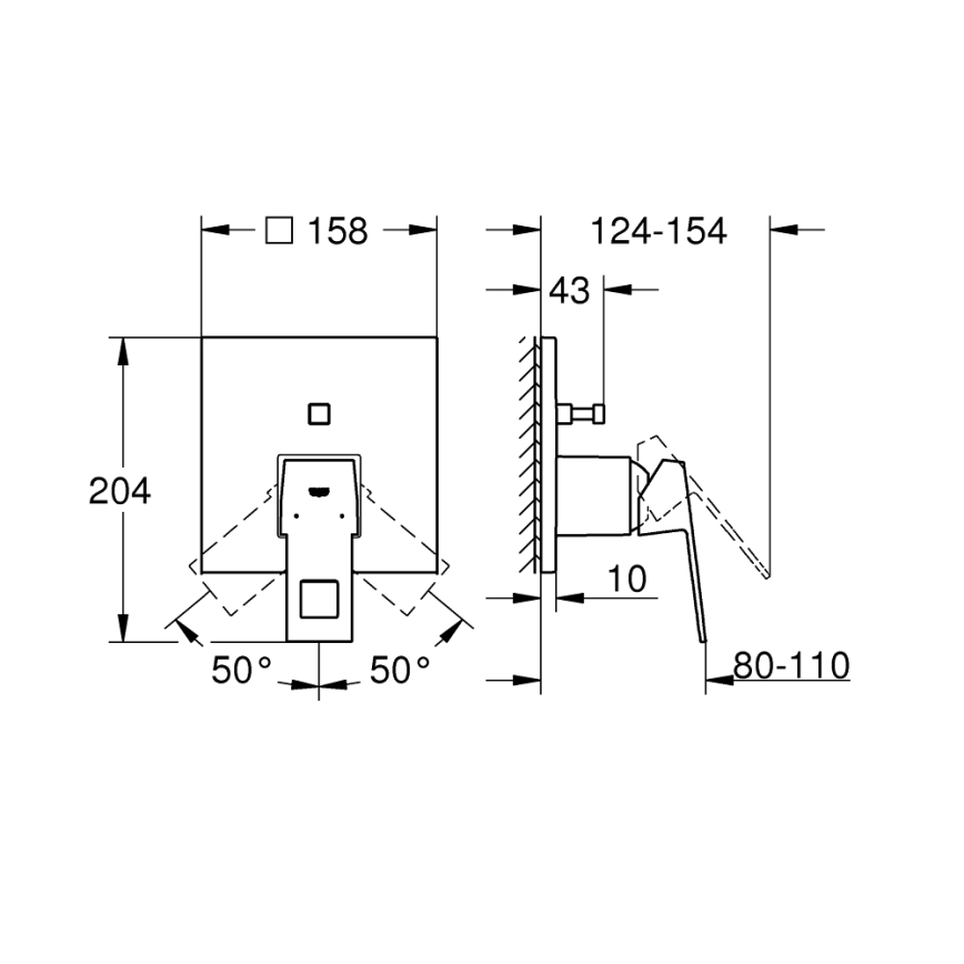 GROHE 24062000 - EUROCUBE segisti läikiv kroom