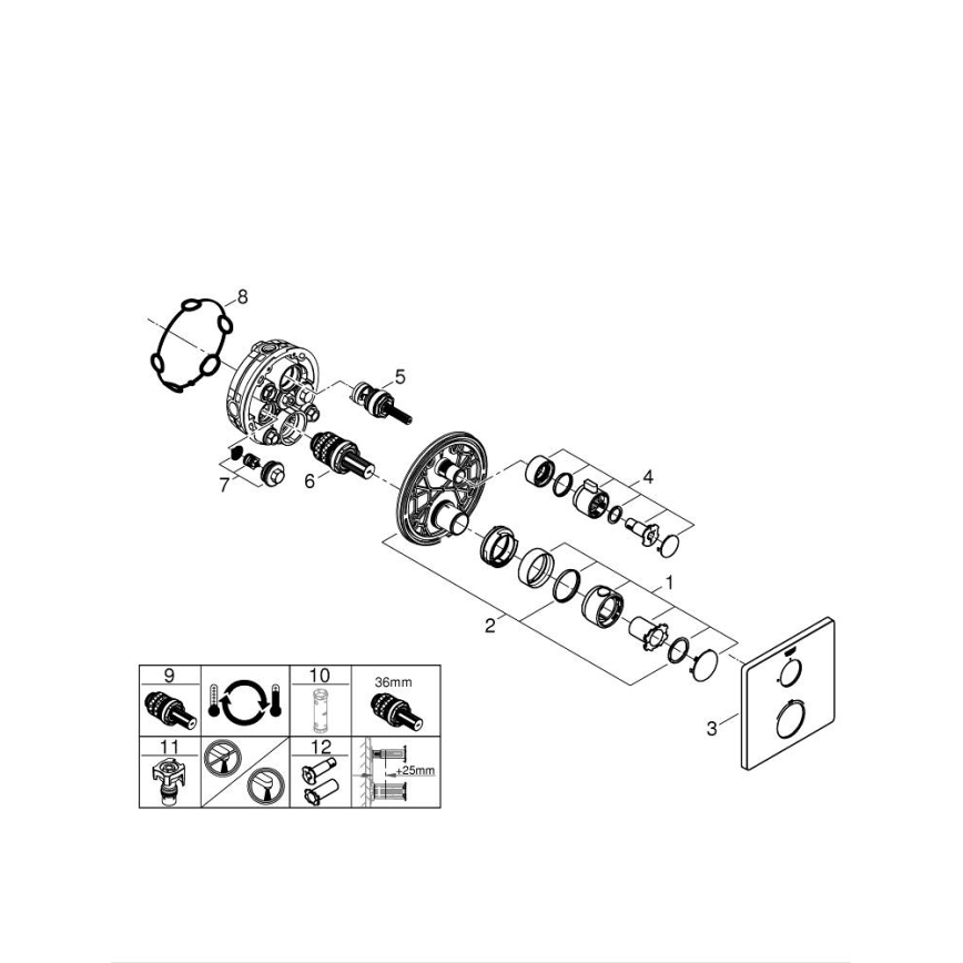 GROHE 24078000 - GROHTHERM termostaatne dušisegisti, läikiv kroom