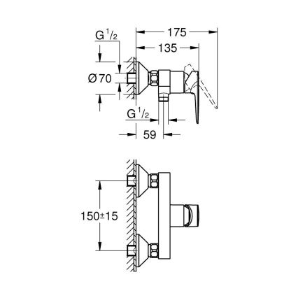 GROHE 24197001 - START EDGE dušisegisti DN 15, läikiv kroom