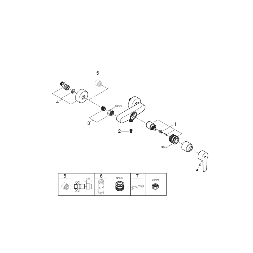 GROHE 24208002 - Dušiseinasegisti START DN 15 läikiv kroom