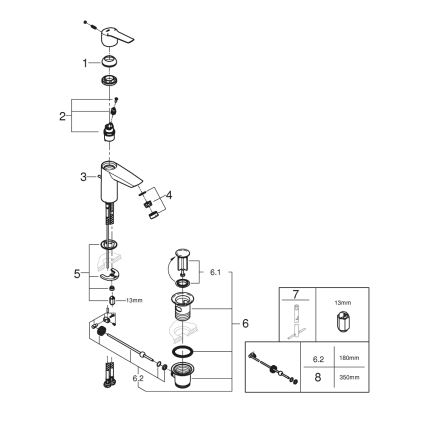 GROHE 242092432 - QUICKFIX START 165 mm valamusegisti, must