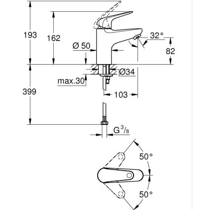 GROHE 24317001 - Valamusegisti SWIFT 162 mm läikiv kroom