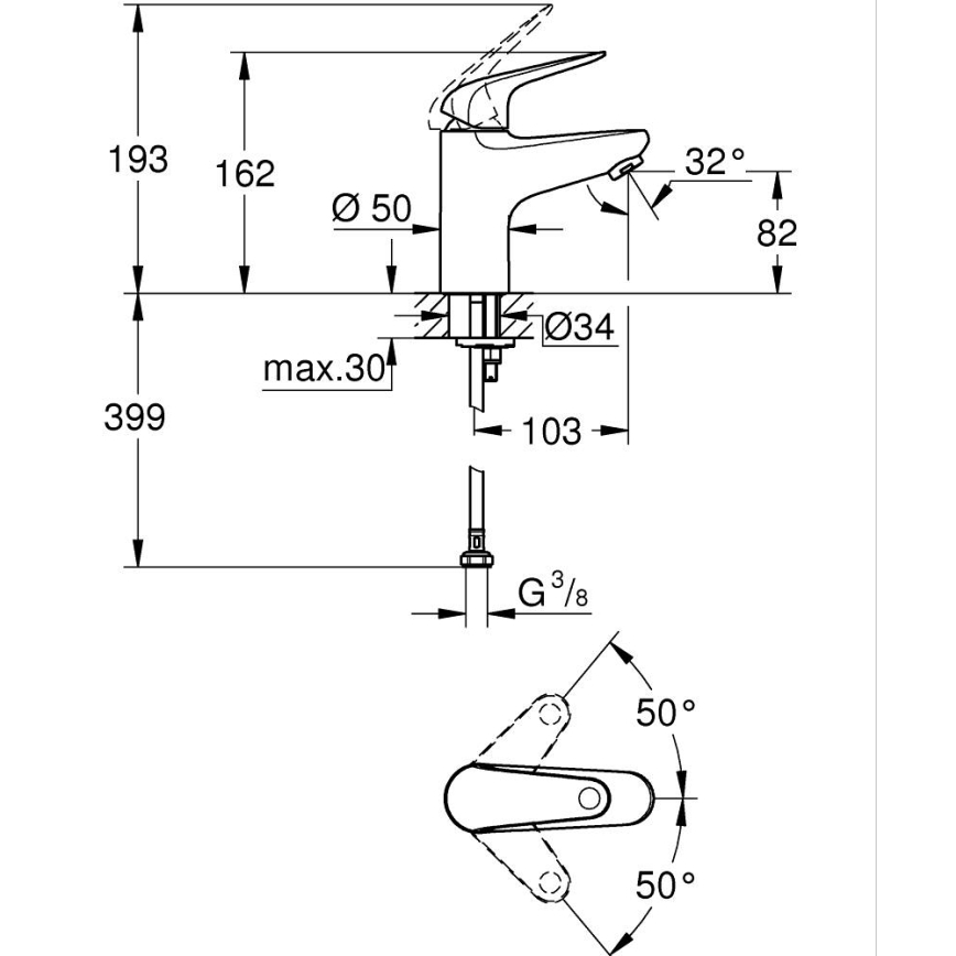 GROHE 24317001 - Valamusegisti SWIFT 162 mm läikiv kroom
